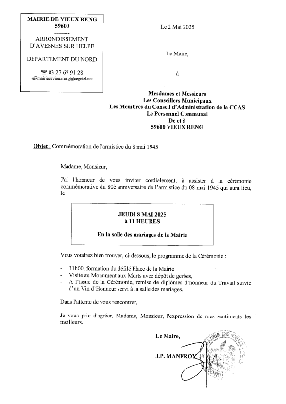 CEREMONIE DU 8 MAI 2025