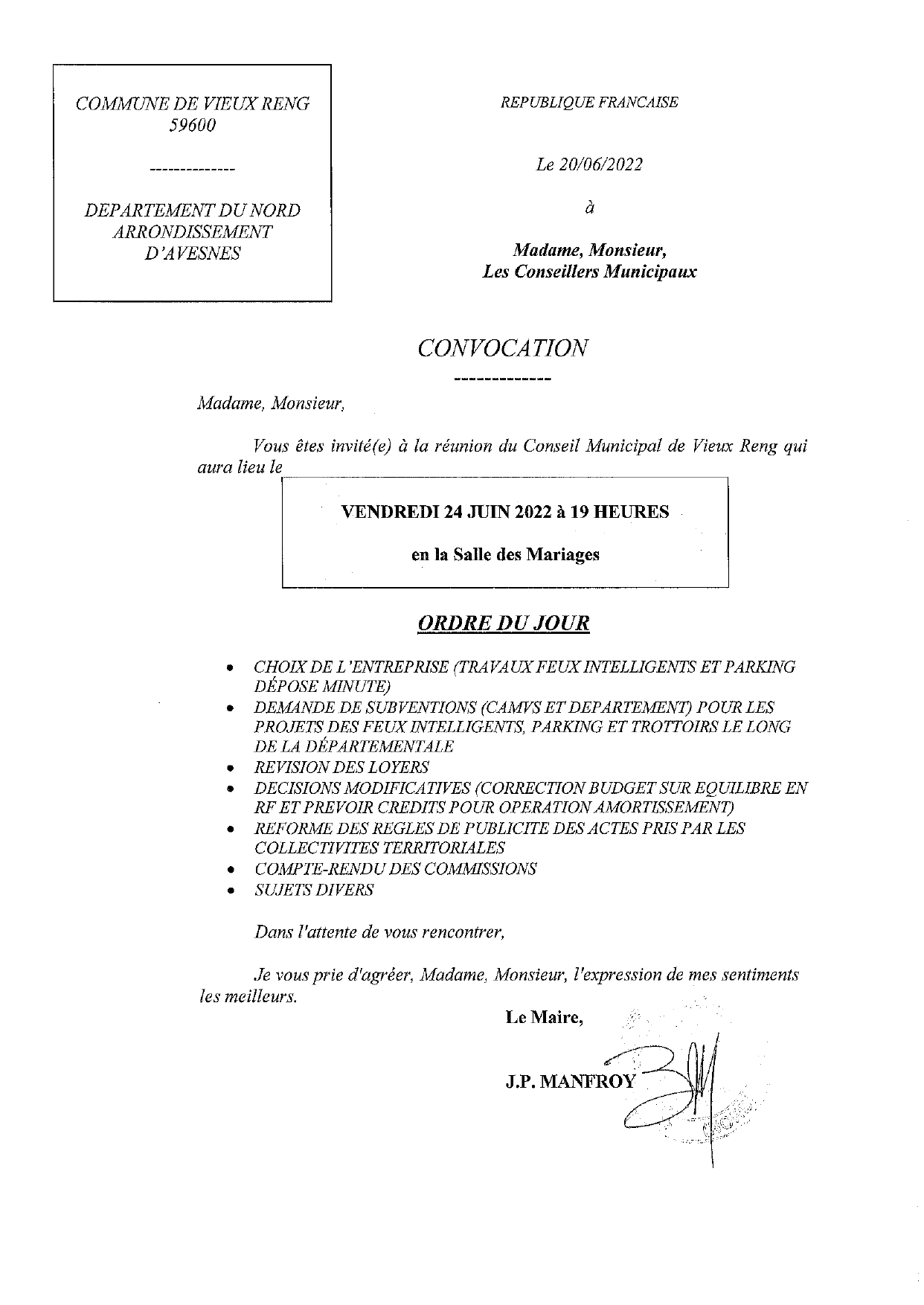 convoc runion CM 240622