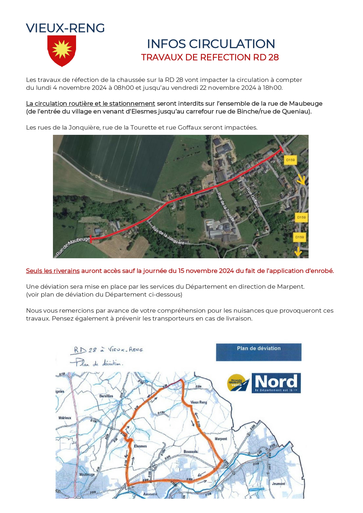 INFOS TRAVAUX